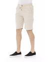 Solid Color Drawstring Bermuda Shorts W48 US Men