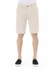 Solid Color Bermuda Shorts with Front Zipper and Button Closure. W46 US Men