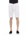 Solid Color Bermuda Shorts with Zipper and Button Closure W52 US Men