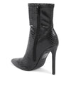 Synthetic Leather Ankle Boots with High Heels - 36 EU