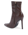 Synthetic Leather Ankle Boots with 11cm Heel - 38 EU