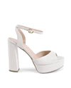 Platform Ankle-Strap Sandals - High-Heeled Leather Shoes - 38 EU