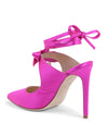 Satin Bow Mule with Stiletto Heel - 38 EU