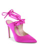 Satin Bow Mule with Stiletto Heel - 41 EU