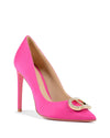 Satin Pink Heel with Gold Logo - 37 EU