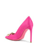 Satin Pink Heel with Gold Logo - 37 EU