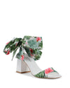 Silk Printed Heeled Sandal - 37 EU