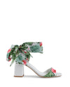 Silk Printed Heeled Sandal - 38 EU