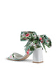 Silk Printed Heeled Sandal - 38 EU