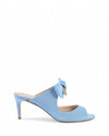 Blue Bow Mule with Low Heel - 36 EU