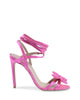 Satin High-Heeled Ankle Tie Sandal - 41 EU