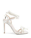 Satin High Heel Sandal with Ankle Laces - 36 EU