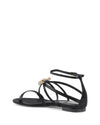 Satin Ankle-Strap Sandal with Swarovski Bow - 37 EU