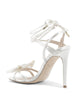 Satin High Heel Sandal with Ankle Laces - 385 EU