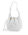 Top Grain Leather Bucket Bag with Drawstring Closure - One Size