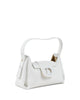 Pebbled Leather Shoulder Bag with Logo Hardware - One Size