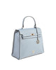 Light Blue Leather Handbag - One Size