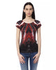 Round Neck T-Shirt with Front Print XS Women