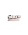 Contrast Embossed Logo Mens Belt with Metal Buckle 95 cm Men