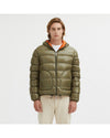 Reversible Goose Down Padded Jacket with Front Zip Closure M Men