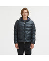 Reversible Hooded Jacket with Zip Closure and Duck Feather Padding L Men