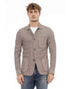 Classic Button-Front Fabric Jacket with Front Pockets 50 IT Men