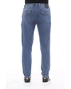 Button and Lace Closure Mens Jeans with Front and Back Pockets W48 US Men