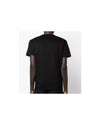 Cotton T-Shirt with Front Brand Print - Crew Neck S Men