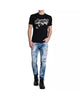 Black Graphic Print Cotton T-Shirt M Men