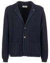 Dark Blue Cotton Sports Jacket with Two Button Closure and Front Pockets S Men