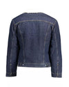 Padded Denim Jacket with Logo - Long Sleeves Press Studs S Men