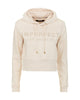 Beige Hoodie with Rhinestone Logo XS Women