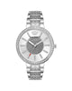 Silver Analog Womens Fashion Watch with Rhinestone Facing One Size Women