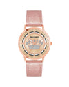 Gold Analog Quartz Fashion Watch with Rhinestone Detail One Size Women