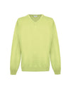 Yellow V-Neck Cashmere Sweatshirt L Men