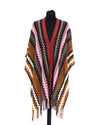 Fringed Geometric Fantasy Poncho One Size Women