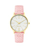 Gold Fashion Analog Quartz Womens Watch with Leatherette Strap One Size Women