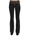 Mid Waist Flared Denim Casual Pants W25 US Women