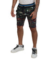 Black Volcano Print Knee Length Shorts by Dolce &amp; Gabbana 44 IT Men