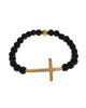 NIALAYA Gold Plated Sterling Silver Bracelet with CZ Diamond Cross XS Women