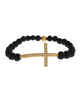 NIALAYA Gold Plated Sterling Silver Bracelet with CZ Diamond Cross XS Women