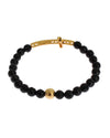 NIALAYA Gold Plated Sterling Silver Bracelet with Agate Stone and CZ Diamond Cross M Women