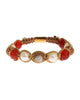 Authentic NIALAYA Red CZ Carnelian Pearl Bracelet S Women