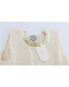 PINK MEMORIES Beige Knitted Cotton Blend Vest Sweater One Size Women