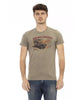 Front Print Round Neck T-Shirt L Men