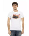 Short Sleeve T-shirt with Round Neck and Front Print XL Men