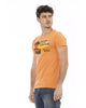 Short Sleeve T-shirt with Round Neck and Front Print L Men