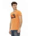 Short Sleeve T-shirt with Round Neck and Front Print XL Men