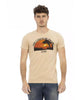 Short Sleeve T-shirt with Round Neck and Front Print XL Men