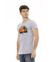 Short Sleeve T-shirt with Round Neck and Front Print L Men